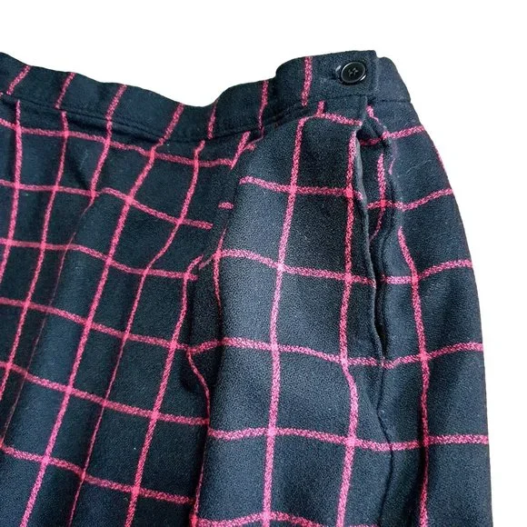 Pendleton Virgin Wool Women Size 12 Skirt Short Pencil BLACK PINK Waist 28" - Picture 6 of 9